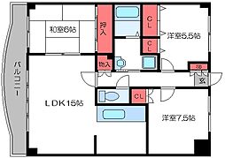 グロリア壹番館 3LDKの間取図画像
