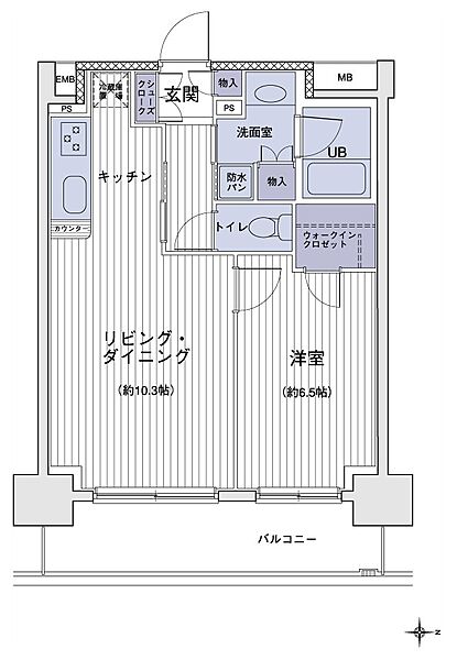 東京都江東区大島５丁目(賃貸マンション1LDK・15階・44.56㎡)の写真 その2