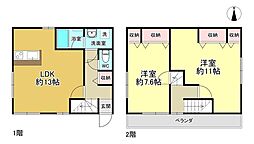 立花3丁目戸建 2LDKの間取り