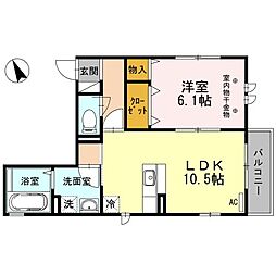 都営浅草線 本所吾妻橋駅 徒歩5分の賃貸アパート 2階1LDKの間取り