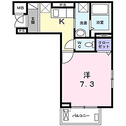 都営新宿線 大島駅 徒歩9分の賃貸アパート 3階1Kの間取り