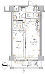 JR総武線 亀戸駅 徒歩12分の賃貸マンション 6階1LDKの間取り