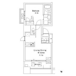 パークアクシス押上 8階1LDKの間取り