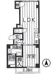 ノーリーズン森下 1LDKの間取図画像