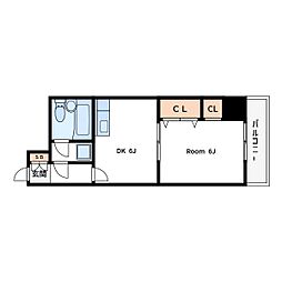 東大島リーフハイム 1DKの間取図画像