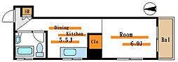 大林ビル 1DKの間取図画像