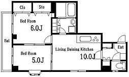 エクレールマンション2 2LDKの間取図画像