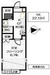 東武伊勢崎線 五反野駅 徒歩11分の賃貸アパート 1階1Kの間取り