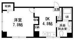 東京メトロ日比谷線 三ノ輪駅 徒歩9分の賃貸マンション 4階1DKの間取り