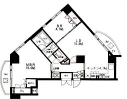 東京メトロ日比谷線 北千住駅 徒歩7分の賃貸マンション 8階2LDKの間取り