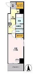つくばエクスプレス 六町駅 徒歩1分の賃貸マンション 5階1Kの間取り