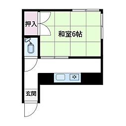 京成本線 千住大橋駅 徒歩7分の賃貸アパート 2階1Kの間取り