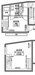 COCOCUBEKITASENJU2 1SKの間取図画像