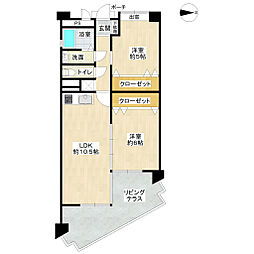 武庫之荘フレックス 2LDKの間取図画像
