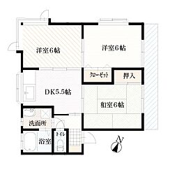 ウエノハイツ 3DKの間取図画像