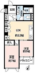 パレ・ドール原宿 2LDKの間取図画像