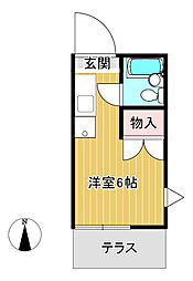 ハイツ南大泉 ワンルームの間取図画像