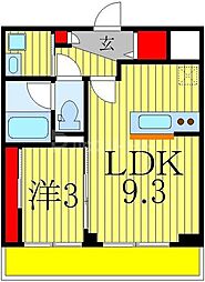 ダイヤモンドクレスト南流山 3階1LDKの間取り