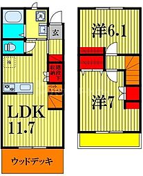 IRIE　DOGG　南棟 2階2LDKの間取り