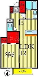 ノールメゾンI 1階1LDKの間取り