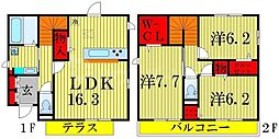 クレストフォーチュン　Ｃ 2階3LDKの間取り