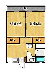 シャルムヒルズ・セラ 1階1LDKの間取り