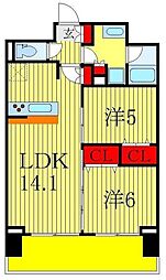 ラグゼナ流山おおたかの森 2階2LDKの間取り