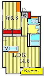 アムール・ゼルコバ 3階1LDKの間取り
