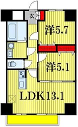 K・Mおおたかの森 8階2LDKの間取り