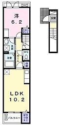 キーファー・リーフ 2階1LDKの間取り