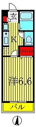 Ｇ・Ｍウエストハイツ 1階1Kの間取り