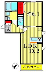 HANABUSA　IV 1階1LDKの間取り