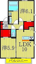 Reale B 2階2LDKの間取り