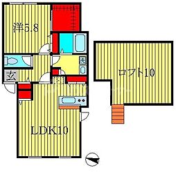ＰＲＩＭＡ　ＮＯＺＺＥ柏 1階1LDKの間取り