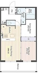 ART　RESIDENCE　IN　KASHIWA-no-HA 4階2LDKの間取り
