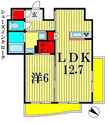 Brilliant View Central Park 13階1LDKの間取り