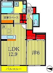 アピオンIII 1階1LDKの間取り