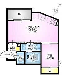 REGALEST 柏泉町 1LDKの間取図画像