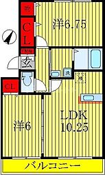 グラシューズ1 2LDKの間取図画像