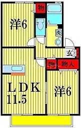 ヴィラ・エスペランサA 2LDKの間取図画像
