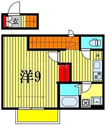 セナリオフォルム江戸川台 1Kの間取図画像