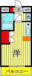 T'sgarden南柏 ワンルームの間取図画像