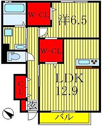 フェリエ 1LDKの間取図画像