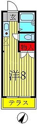 クレールセゾン ワンルームの間取図画像