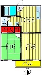 サンハイツミタケ 2DKの間取図画像