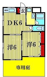 ソフィアPET新柏イースト 2DKの間取図画像