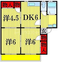 フレグランス千代田 3DKの間取図画像