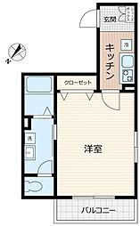 AJ南柏south5 1Kの間取図画像