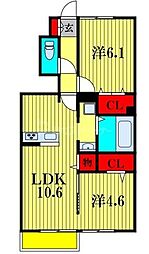 アレグリア 2LDKの間取図画像
