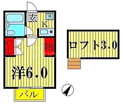 ジュネパレス柏第107 1Kの間取図画像